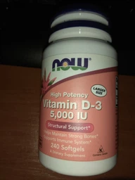 Витамины и минералы NOW Foods Vitamin D3 5000 IU 240 капсул фото от покупателей 12