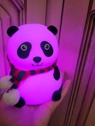 Силіконовий нічник світильник дитячий 3DTOYSLAMP Панда із шарфом новорічний фото від покупців 2