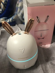 Увлажнитель воздуха зайчик Rabbit 2в1 на 300 мл детский мини персональный LED ароматизатор c подсветкой белый фото от покупателей 4