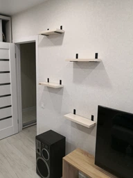DVK Полка Настенная Лофт 43х15х3.6см Rustic Сосна покрыта маслами цвет Черный 1шт. фото от покупателей 4