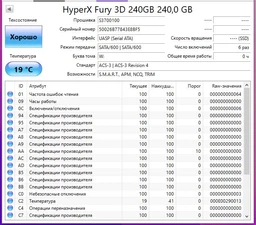 SSD диск Kingston HyperX Fury 3D 240GB 2.5" SATAIII TLC (KC-S44240-6F) фото от покупателей 19