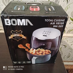 Аеро-фрітюрниця BOMA BM 589 1200 Вт мультипіч електрична повітряна Чорна