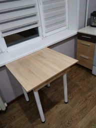 Стіл кухонний Ferrum-decor Агата 75x90x90 Білий ДСП Бетон 16мм (AGA0028) фото від покупців 10