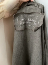 Мужской льняной халат "Кимоно" темно-серый XL - linen island (131961)