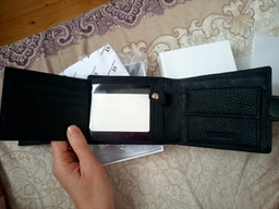 Гаманець чоловічий шкіряний з монетницею для карт з прозорим відділенням ST Leather Чорний 42121 фото від покупців 1