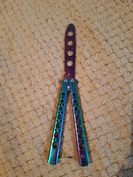 Нож трюковой цветной (градиент) тренировочный не острый для трюков детский фото от покупателей 18