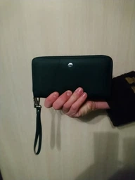Чоловічий гаманець ST Leather з натуральної шкіри чорного кольору великий розмір з блискавкою для прав та паспорта (bg184fash51) фото від покупців 6