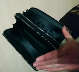 Чоловічий гаманець ST Leather з натуральної шкіри чорного кольору великий розмір з блискавкою для прав та паспорта (bg184fash51) фото від покупців 3