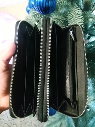 Чоловічий гаманець ST Leather з натуральної шкіри чорного кольору великий розмір з блискавкою для прав та паспорта (bg184fash51) фото від покупців 1