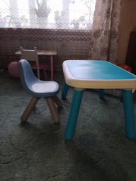 Стілець зі спинкою Kid 33х33х50сm блакитно-сірий фото від покупців 5