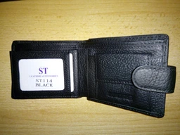 Мужской кошелек из натуральной кожи ST Leather черного цвета с кнопочной застежкой (bg183fash16) фото от покупателей 5