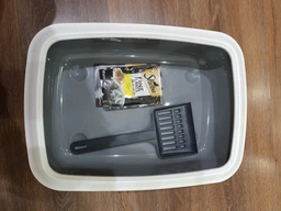 Лоток туалет з бортиком для котів Savic Iriz Nordic Litter Tray 42х31х12.5 см сіро-зелений (0263_0WMG) фото від покупців 2