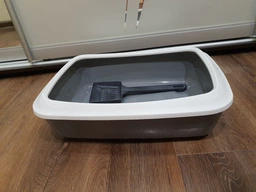 Лоток туалет з бортиком для котів Savic Iriz Nordic Litter Tray 42х31х12.5 см сіро-зелений (0263_0WMG) фото від покупців 1