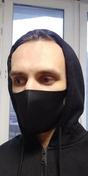 Маска пітта чорна багаторазова для захисту обличчя пітта Mask Pitta Black (10 шт) M