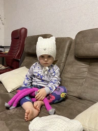 Зимова шапка Arctic з зав'язками для дівчинки Пудра (А160 пудра Кішка) фото від покупців 1