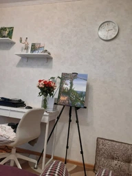 Для малювання мольберт металевий алюмінієвий, тринога 110 х 85 х 157 см, розкладний, настільний та напольний, художній, студійний, стаціонарний для картин по номерам 00000008-01 фото від покупців 5