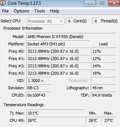 Процессор AMD Phenom II X4 955 Black Edition 3,2GHz sAM3 Tray 125w (HDZ955FBK4DGM) Deneb Б/У фото от покупателей 1