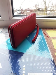 Жіночий клатч-гаманець ST Leather з натуральної шкіри зелений великий вертикальний на блискавці з ремінцем 9х18 5 см 56509 фото від покупців 14
