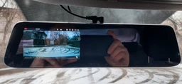 Автомобильный регистратор зеркало с камерой заднего вида Full HD 1920*1080P видеорегистратор серый