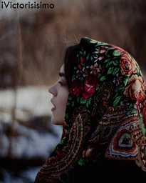 Украинский народный платок Анна 120х120 см черный фото от покупателей 1