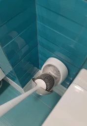 Йоржик для унітазу з силіконовою щіткою клейкий настінний MBM HOME BP-21 WHITE/GRAY білий/сірий фото від покупців 4