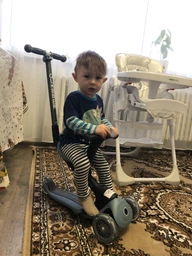 Дитячий самокат з сидінням та ручкою Globber GO UP Deluxe Lights зелений (646-106) фото от покупателей 1