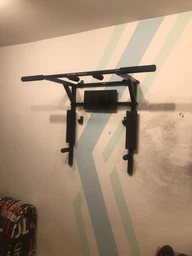 Настенный турник с брусьями PowerPullUp 4в1 c упором для пресса черный фото от покупателей 6