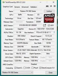 Видеокарта Sapphire PCI-Ex Radeon RX 560 Pulse OC 2GB GDDR5 (128bit) (1226/6000) (DVI, HDMI, DisplayPort) (11267-19-20G) фото от покупателей 5