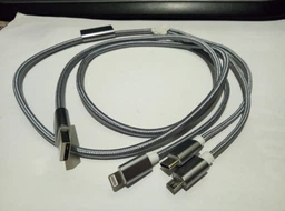 Кабель PowerPlant 2.1A 3-в-1 USB AM - Type-C/Lightning/MicroUSB 1.2 м Сірий (CA910663) фото від покупців 1