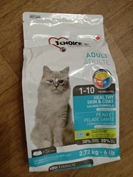 Сухий суперпреміум корм для котів 1st Choice Adult Healthy Skin&Coat ФЕСТ ЧОЙС ХЕЛЗІ ЛОСОСЬ 2.72кг фото от покупателей 2