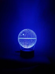 3D нічник CREATIVE подарункова нічна LED лампа світлодіодний світильник Зірка смерті 7 кольорів на батарейках з акрилу для будинку спальні дитячої оригінальний інтер'єрний декор романтичний подарунок хлопцю чоловіку фото від покупців 1