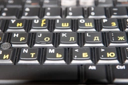 Нестирающиеся наклейки на клавиатуру Украинский / Английский / ru 12х12 мм черный фон / желтые символы Nalepi фото от покупателей 18