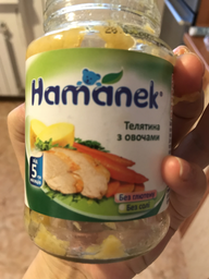 Упаковка м'ясного пюре Hamanek Телятина з овочами 190 г х 8 шт (8595139721589) фото від покупців 1