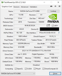 Видеокарта Asus PCI-Ex GeForce RTX 2060 Turbo 6GB GDDR6 (192bit) (1680/14000) (2 x DisplayPort, 2 x HDMI 2.0b) (TURBO-RTX2060-6G) фото от покупателей 1