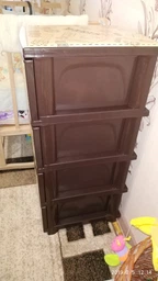 Комод пластиковий декор 4 46*39*96см (кремовий Париж) А123093-78 Шафка Алеана фото від покупців 7