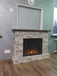 Электрокамин с обогревом Royal Goodfire 26 LED со звуком, дровами и кирпичной кладкой, цветной подсветкой и яркостью пламени, размер 702x510x225 (EF26S) фото от покупателей 3