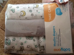 Багаторазова пелюшка BabyOno, муслін, 70х70 см, сірий з білим, 3 шт. (348/01)