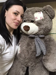 Плюшевий ведмедик Mister Medved з латками Бруно 100 см Капучіно фото від покупців 6