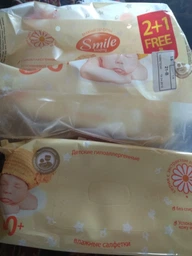 Упаковка влажных салфеток Smile Baby Экстракт ромашки и алоэ 2+1 пачки по 60 шт (42113813) (4823071656480) фото от покупателей 3