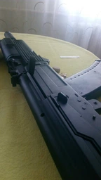 Детский автомат Калашникова АКСУ-47 Cyma Р47A с лазером и фонарем на пластиковых шариках 6мм. Черный