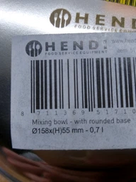 Миска для збивання міксером Hendi 0.7 л Сталева (517109)