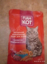 Miss Kis: Вологий корм для дорослих котів з телятиною в соусі – 24 шт по 100 г. фото від покупців 7