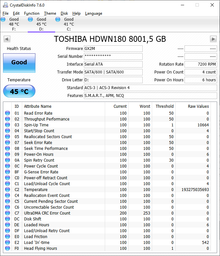 Накопитель HDD SATA 8.0TB Toshiba N300 NAS 7200rpm 128MB (HDWN180UZSVA)