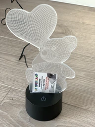 3D ночник подарочная ночная LED лампа светодиодный светильник Мишка с шариком с пультом ДУ 16 цветов адаптером на usb батарейках из акрила для дома спальни детской оригинальный романтический подарок девушке жене 3DTOYSLAMP фото от покупателей 5