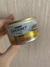 Влажный корм для кошек Purina Gourmet Gold Кусочки в соусе с лососем и курицей 85 г (7613032618674) фото от покупателей 17