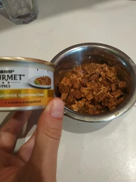 Вологий корм GOURMET Gold “Подвійне задоволення” для дорослих котів шматочки у підливці з качкою та індичкою 85 г фото від покупців 19