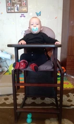 Дитячий стільчик для годування-трансформер Babyroom Карапуз-120 дерев'яний Шоколад-бежевий фото від покупців 2