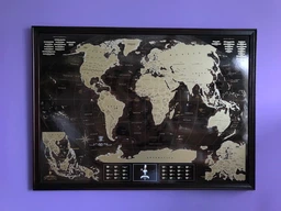 Скретч карта путешествий MyMap Coffee edition ENG в раме Dark Wood 90x65см фото от покупателей 1