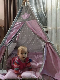 Вігвам Хатка Принцеса комплект Рожевий з м'яким килимком