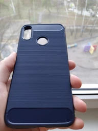 Чохол Lenuo Carbon Fiber для Redmi Note 7 / Note 7 Pro Navy Blue